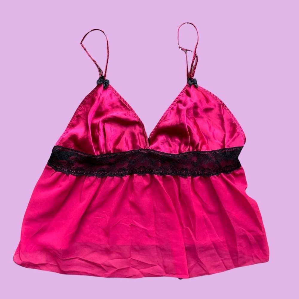 HOT PINK BARBIECORE BABYDOLL TOP‎